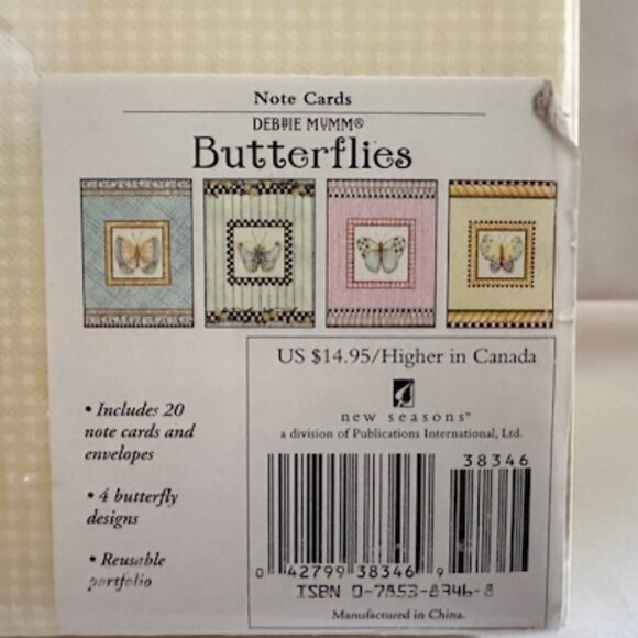 Debbie Mumm Butterflies Note Card Stationary Set - Picture 2 of 8